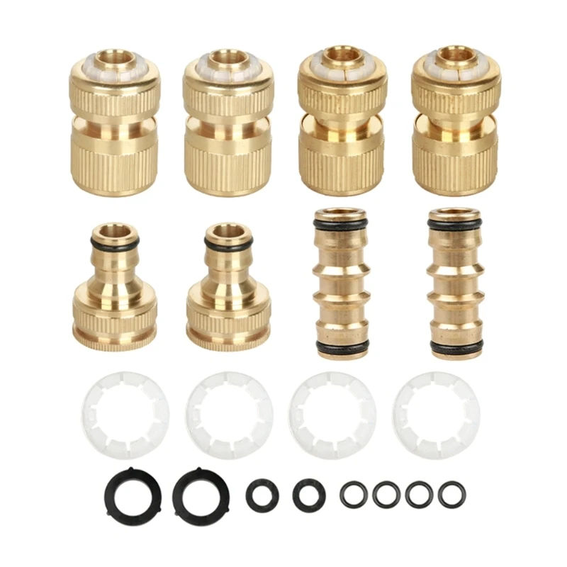 

8PCS Brass Garden Hose Connector 1/2Inch 3/4 Adapter for Outdoor Watering DropShipping