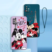 pink mickey minnie london phone case for samsung a73 a71 a53 a51 a23 a21s a52 a32 a22 a13 a12 a50 a30 a20 a03s liquid rope