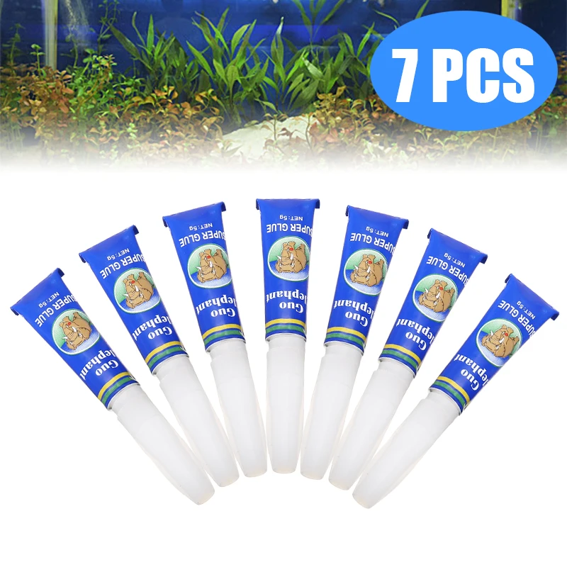 

7pieces Multi-use Aquarium Moss Glue Water Plant Coral Frags Instant Adhesive Glue Ornaments Fixed To Under Water