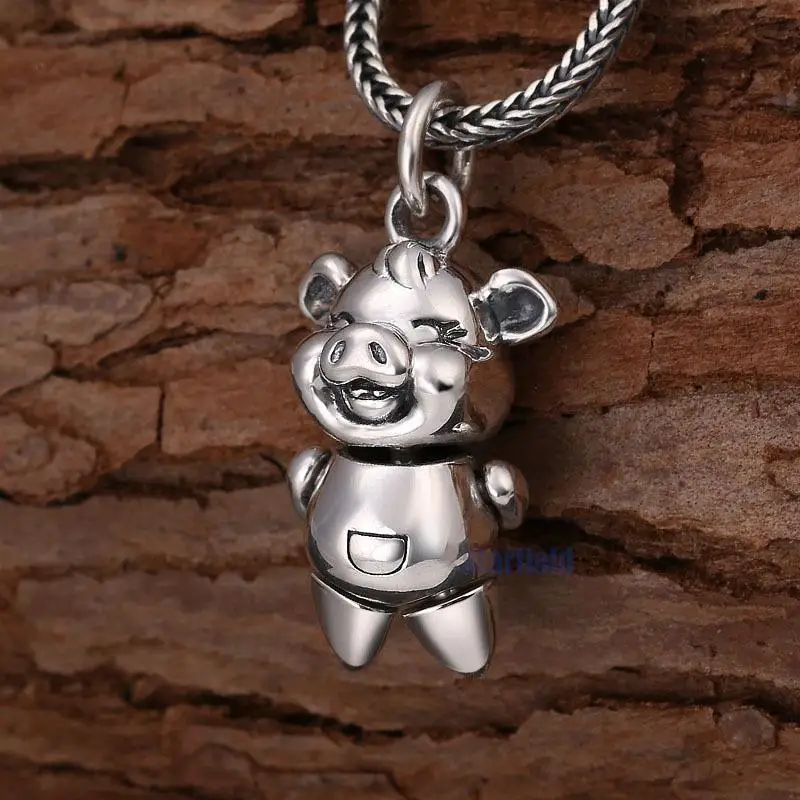 

Full Of Silver 990 Fashion Jewelry Popular Simple Small Thai Silver Lucky Treasure Into The Piglet Men And Women Pendant