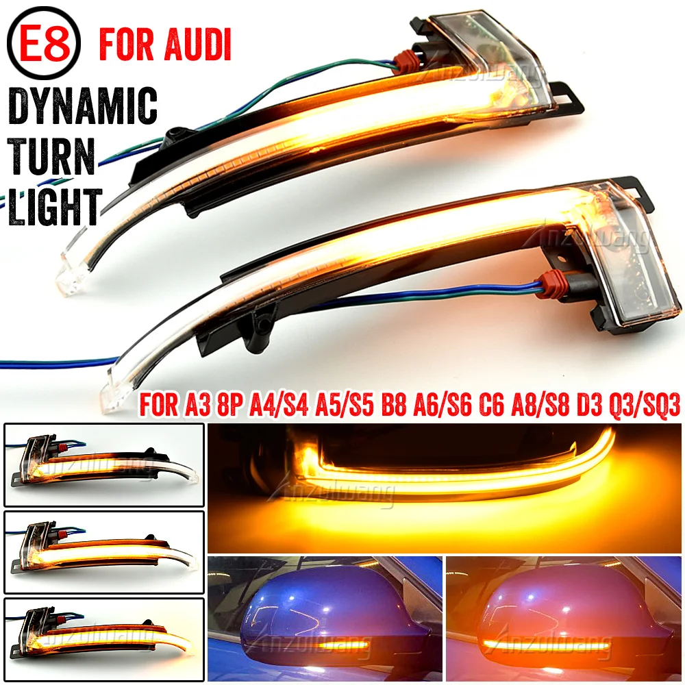 

For Audi A4 A5 B8 B8.5 A3 8P Q3 A6 C6 S6 SQ3 A8 D3 8K LED Dynamic Turn Signal Light Flasher Flowing Water Blinker Flashing Light