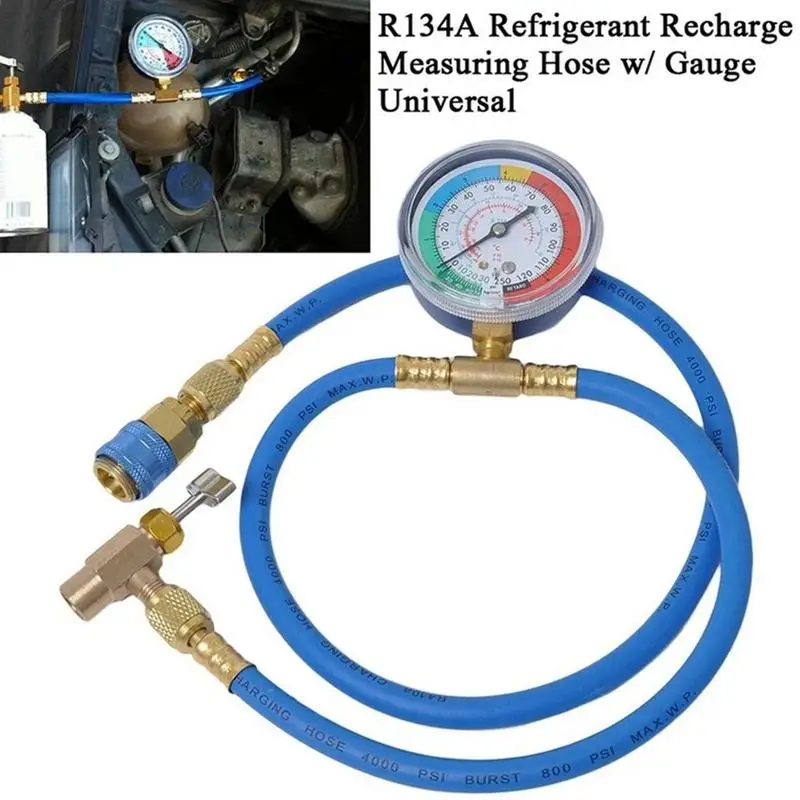 

Refrigerator Freon Recharge Kit AC Refrigerant Charge Hose Kit Car Air Conditioner Tools for Auto/Home R134A Refrigerant System