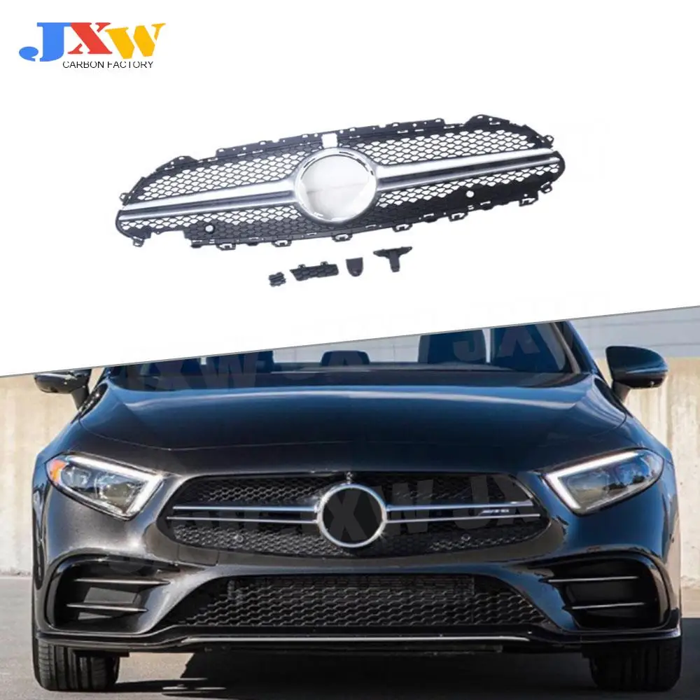 

ABS Fog Lamp Grille For Mercedes Benz CLS Class C257 CLS260 300 350 450 CLS53 2019 UP Front Bumper Grill Fog Light Box AMG Style