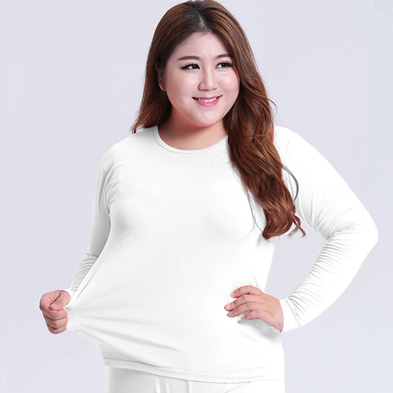 1PCS Long Sleeve Women Over Size Thermal Long Johns Autumn Winter Modal Women's Warm Sleepwear Clothes Thermo Underwear Top