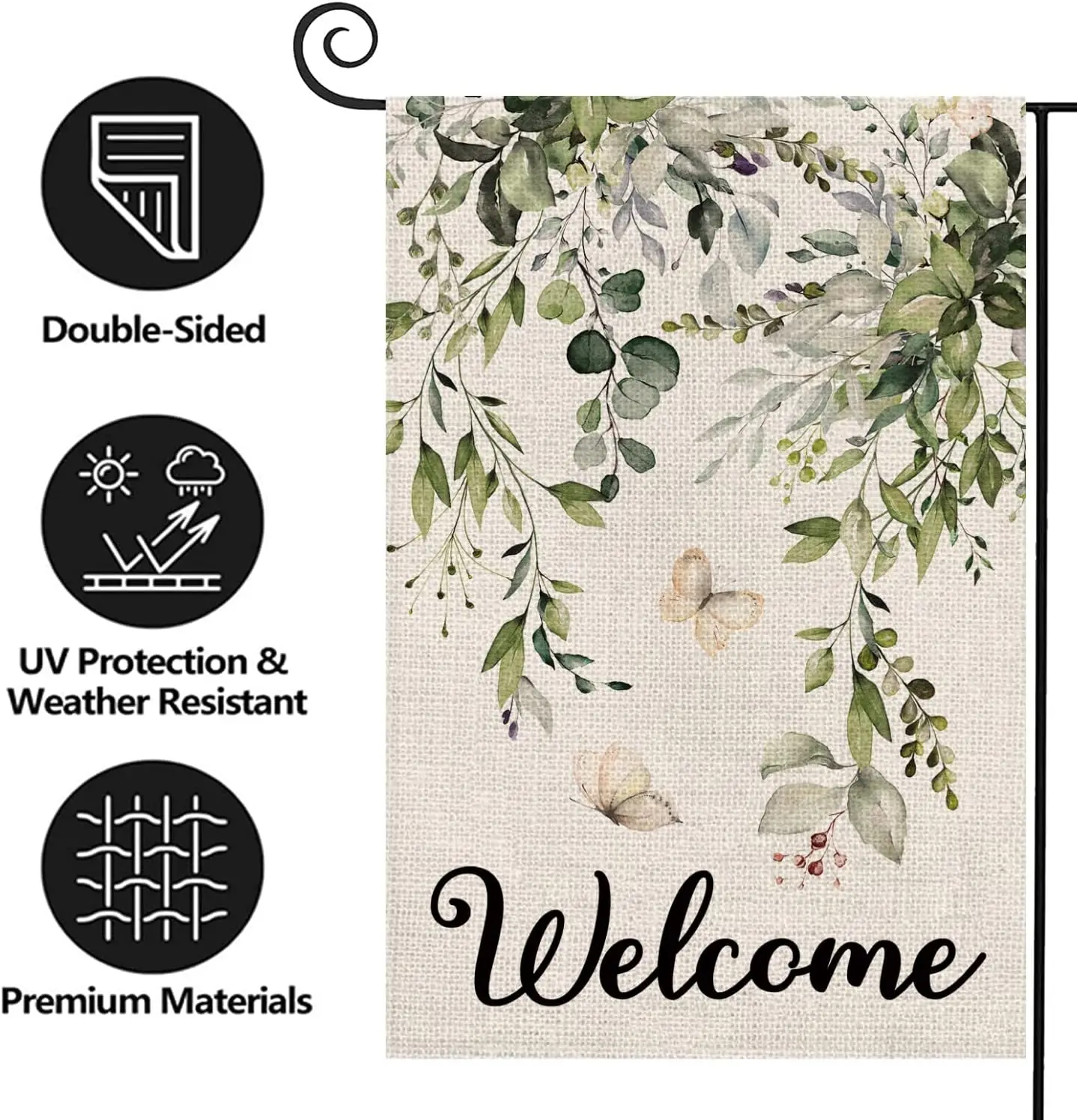 Texupday Добро пожаловать зеленые растения цветочные украшения двухсторонняя