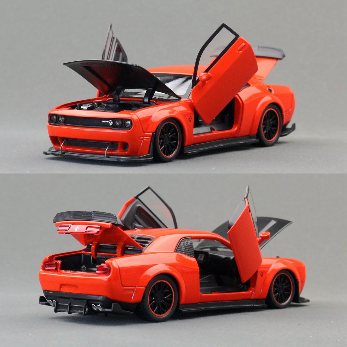 Фото 1/32 Dodge Challenger SRT Hellcat Redeye игрушечный автомобиль супер спортивная модель литья под давлением автомобиля миниатюрная коллекция звуков и света подарок для ребенка №3