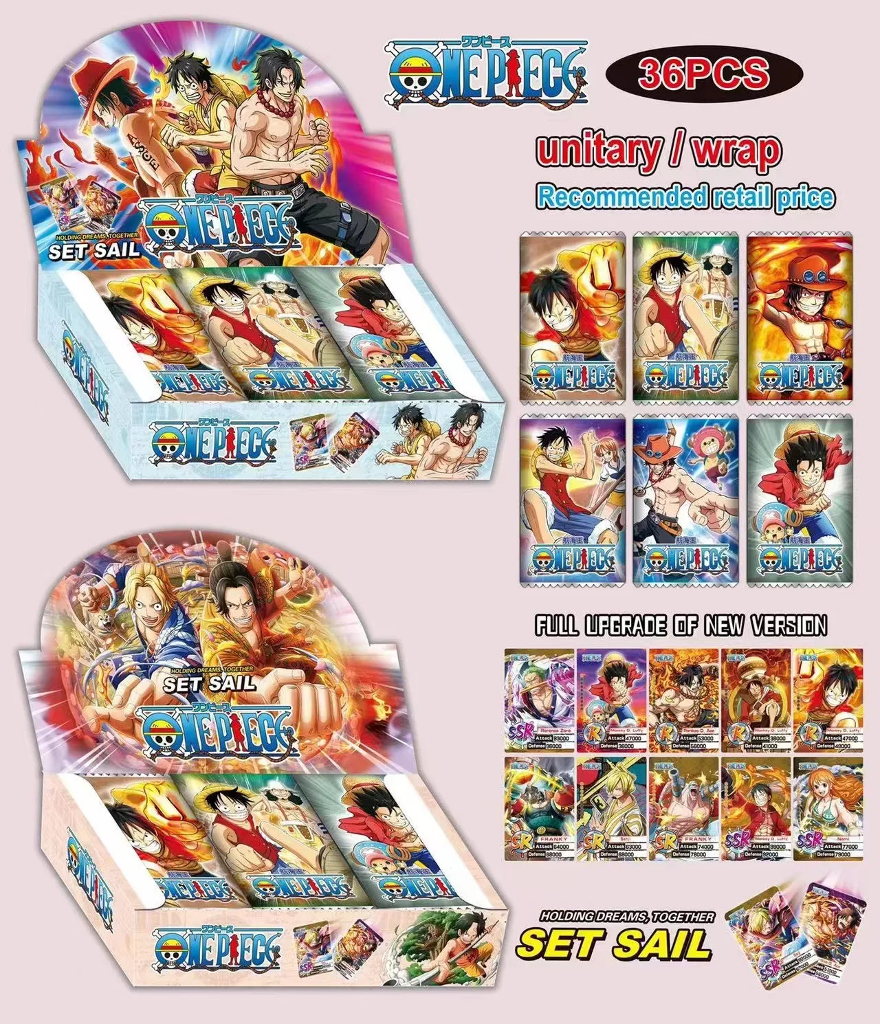 Фото Коллекционные карточки BANDAI (английская версия): Dragon Ball, Naruto, Demon Slayer, One Piece. Аниме-атрибутика. Целая коробка. Подарок. Игрушки. №4