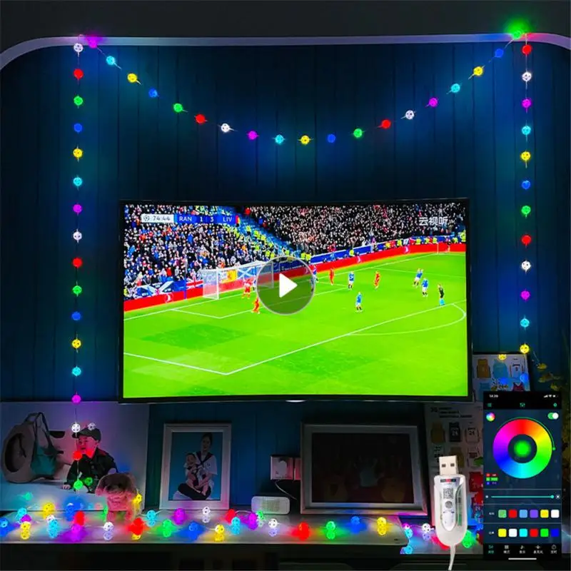 

10M Christmas Fairy Lights LED Football String Lights Garland Football Suitable For Football Club Decoration Home Decoration