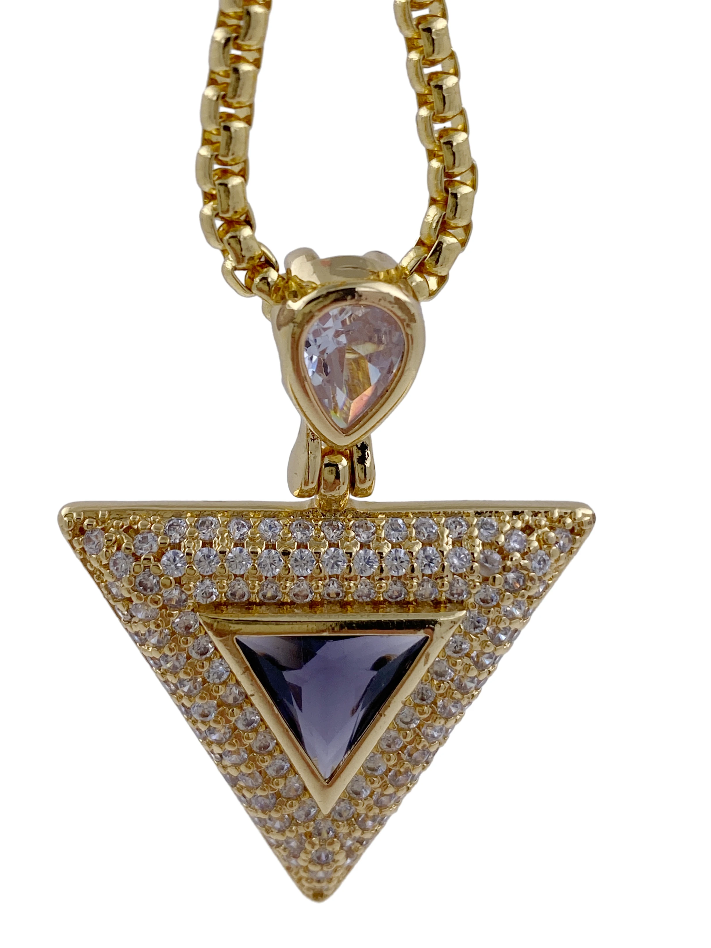 Dainty Gold Plated Triangle Geometric Pendant Necklace for Men Groomsmen Gift Symbolic Jewelry