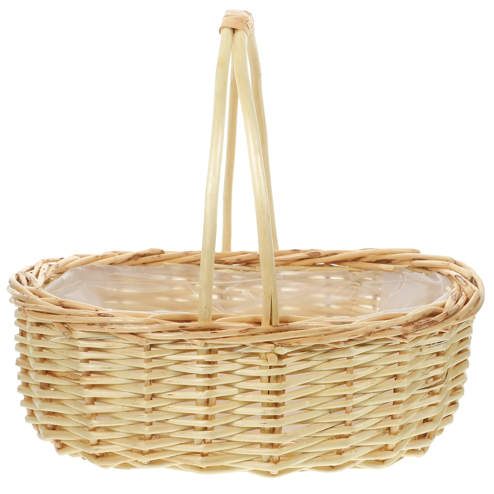 

Picnic Basket Fruit Storage Rattan Wicker Flower Handheld Decorative Holder Convenient Travel Woven Baskets