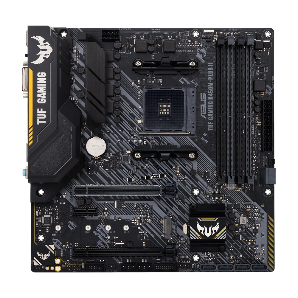 

ASUS TUF GAMING B450M-PLUS II AMD B450 (AM4) micro ATX gaming motherboard with M.2 support, AI Noise-Canceling Microphone, HDMI