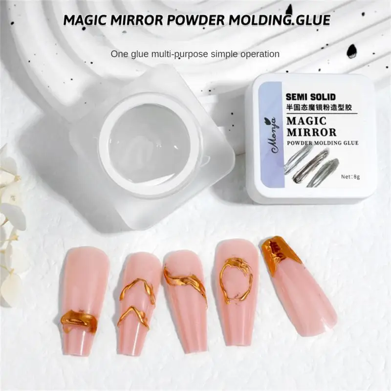 

1pcs Semi-solid Magic Mirror Powder Model Gel Polish With Mirror Nail Powder Tranparent Nail Glue Soak Off UV LED Nail Art Gel