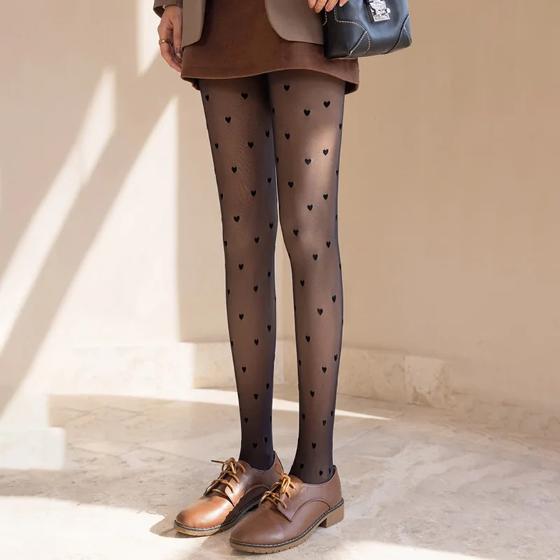 

Women Underwear Tights 80g Sexy Translucent Stockings Woman High Elastic Leggings Skin Effect Y2k Chic Print Lolita Sock Pants