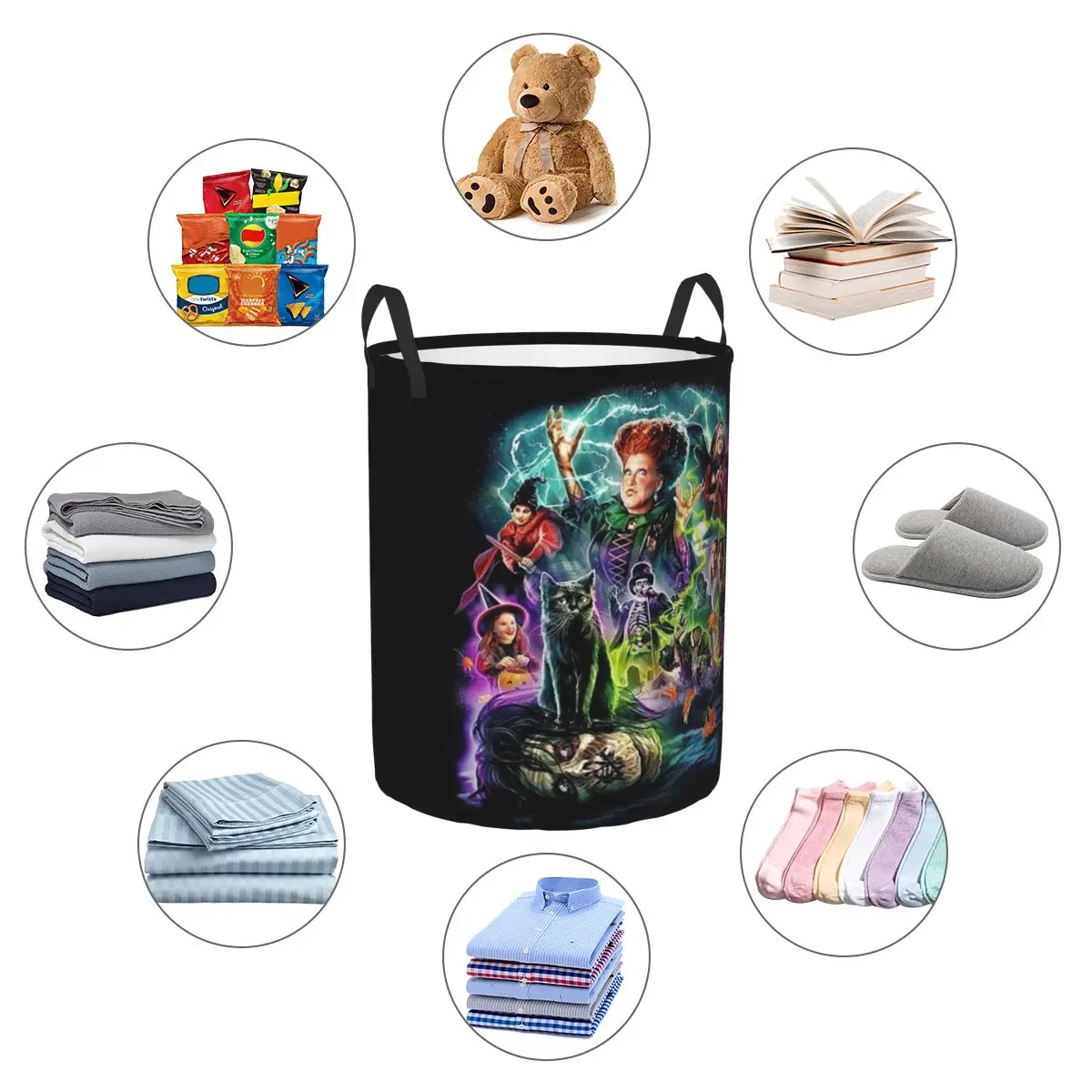 Корзина для белья Hocus Pocus с коллажем на заказ большая корзина хранения одежды