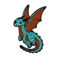 lovely green dragon in the magic world television brooches badge for bag lapel pin buckle jewelry gift for friends