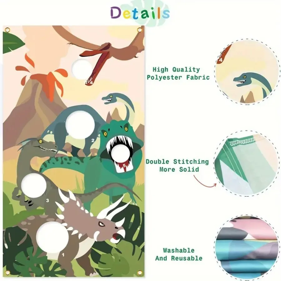 1 Набор креативный баннер для игр в виде динозавров с 3 мешками песка