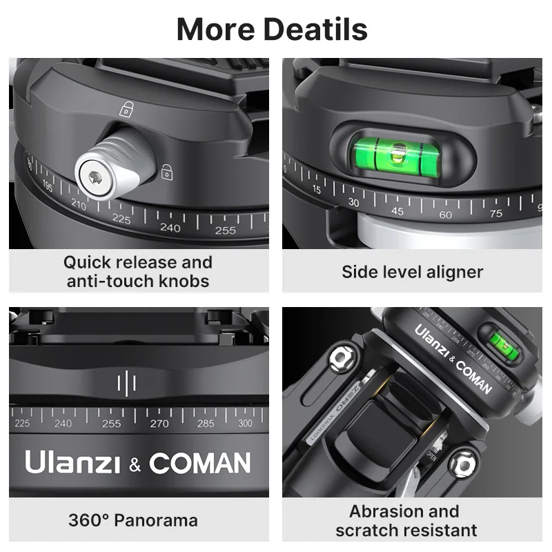 Фото Штатив для камеры Ulanzi Zero F38 Heavy Duty из углеродного волокна, профессиональный штатив для фотосъемки на открытом воздухе, видеозаписи, дорожный монопод для Canon Nikon №2