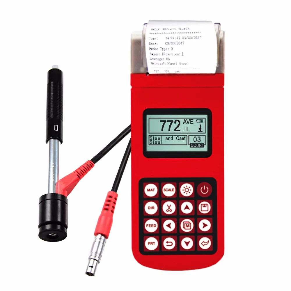 

MH320 Portable Leeb Hardness Meter Gauge 170~960HLD Dot Matrix LCD, Integrated High Speed Thermal Printer and Alarm Function