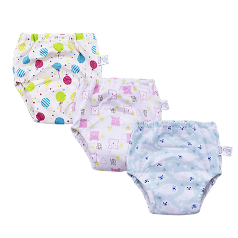 2022 Cute Baby Cotton Training Pants Panties Waterproof Cloth Diapers Reusable Toolder Nappies Diaper Baby Underwear Washable