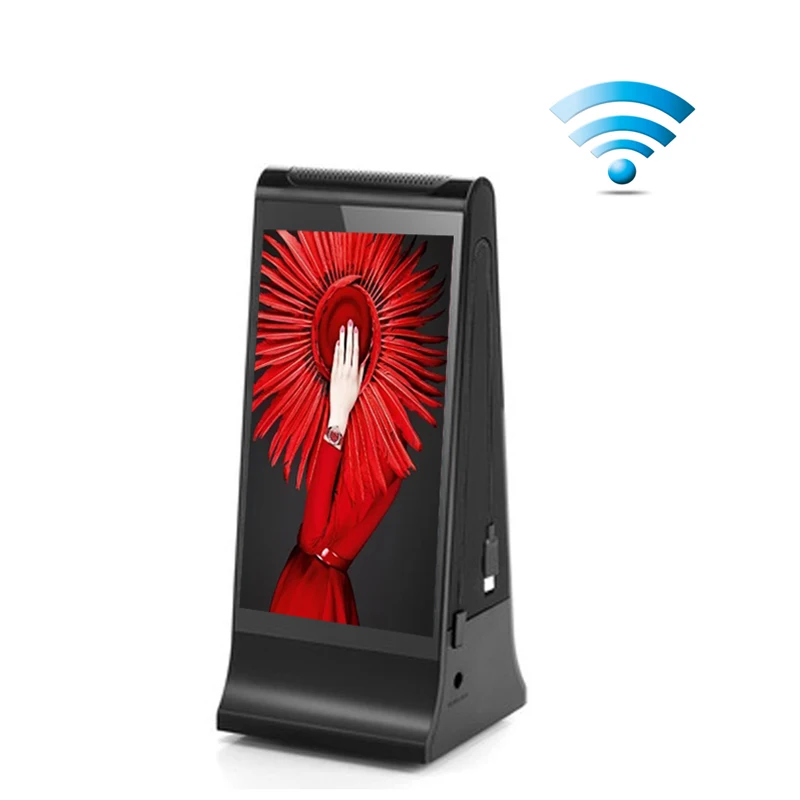 

New Table Advertising 20800mAh Menu Power Bank 7 inch Dual Touch Screen WiFi 4G Advertising Restaurant Charging Station