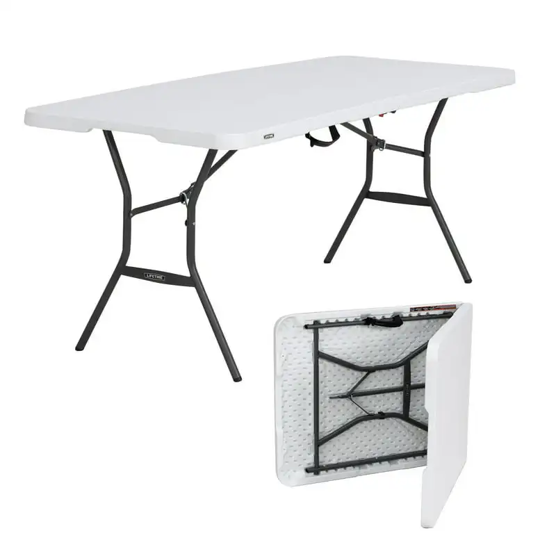

ft. Rectangle Commercial Fold-In-Half Table - White