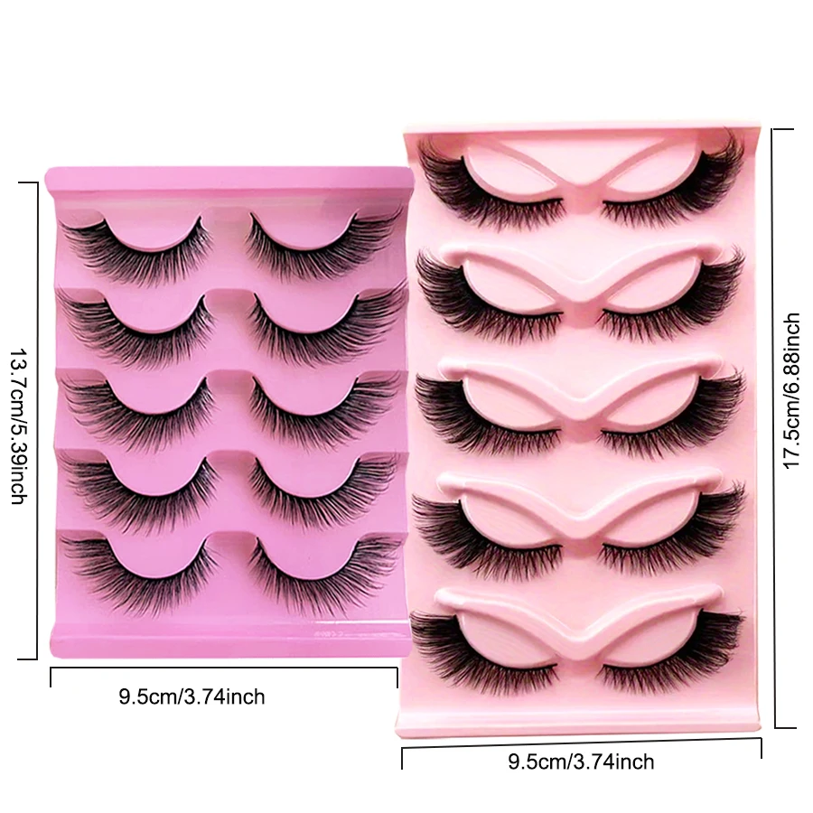 Две коробки (5 + 5) накладных ресниц для глаз из манго. Натуральные густые вьющиеся