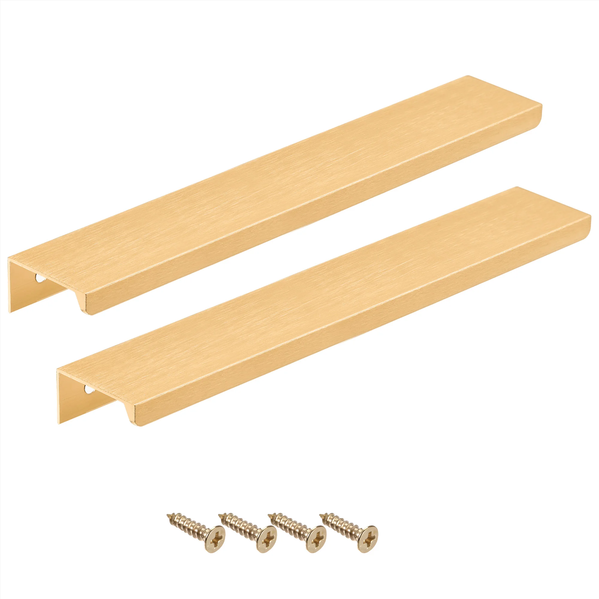 

Uxcell Edge Pull Handle 250mm x 32mm Aluminum Alloy Cabinet Drawer Pull Gold Tone 2 Pcs