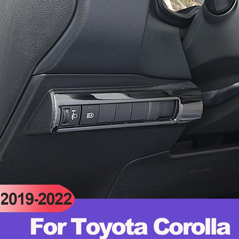 

Для Toyota Corolla 2019-2021 2022 E210 нержавеющая декоративная рамка для приборной панели Крышка отделка Автомобильная фара переключатель наклейка аксе...