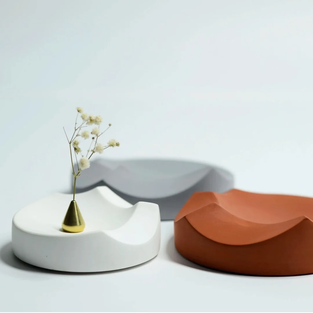 Бетонный Асимметричный поднос для хранения геометрический цементный круглый