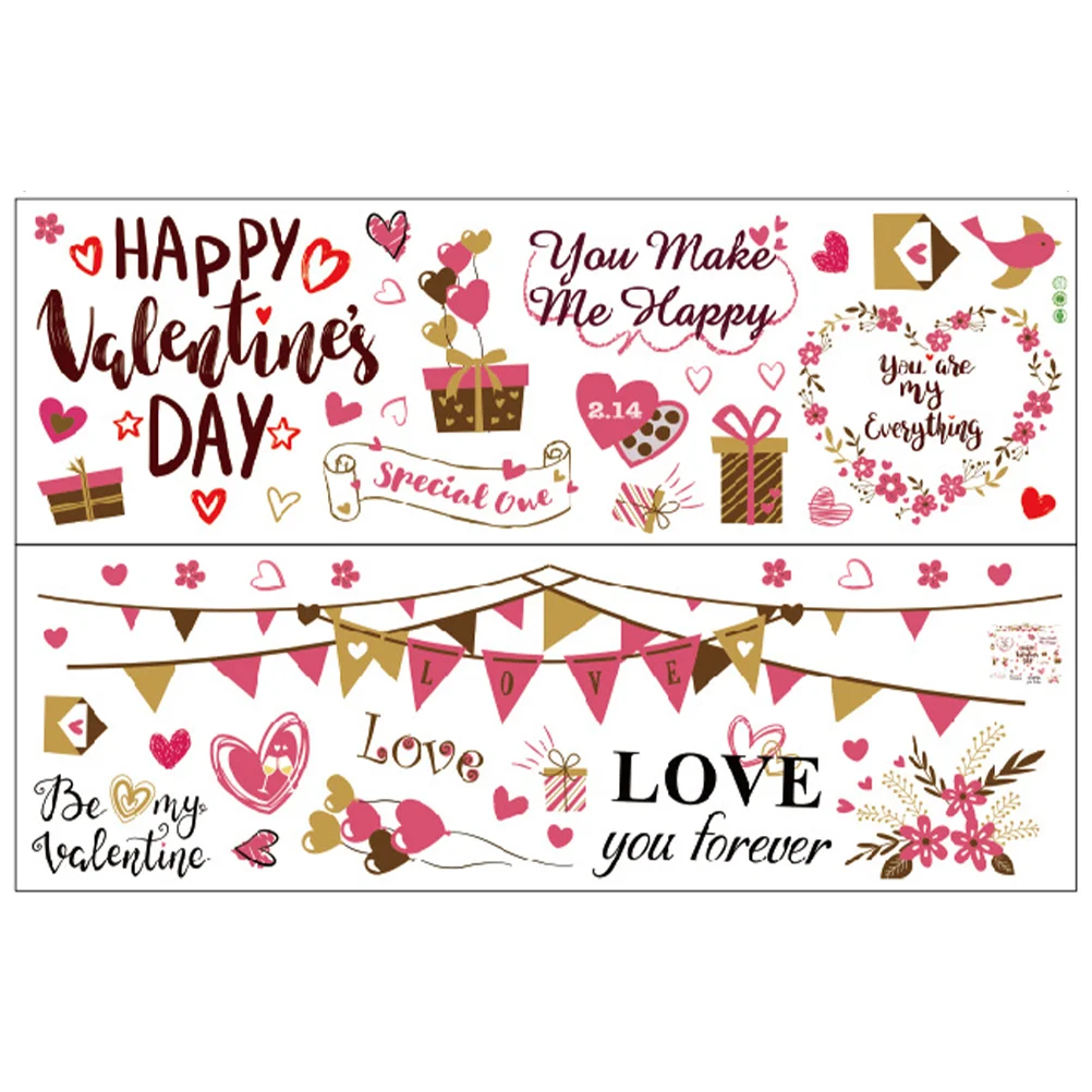 

1 Set Decorative Romantic Delicate Wedding Window Clings Valentine Wall Decals