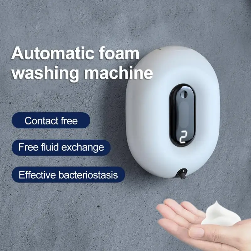 

Automatic Induction Foam Washing Mobile Phone Wall-mounted Touch-free Digital Display Infrared Bathroom Hand Soap Dispenser
