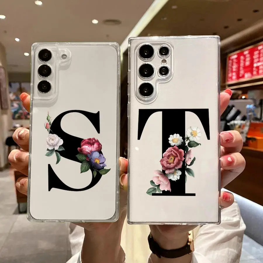 L ljubal Letter S-X Прозрачный мягкий чехол для Samsung Galaxy S24 S25 Ultra S20 FE S21 S22 Plus S23 Note 20