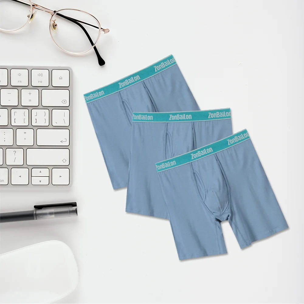 Men's Soft Breathable Panties Fashion Comfortable Bamboo Fiber Men Boxer Underwear Male Solid Color Underpants