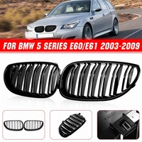 a pair gloss black car front sport kidney grilles grill for bmw 5 series m5 e60 e61 525i 528i 528xi 530i 2003 2010 car styling