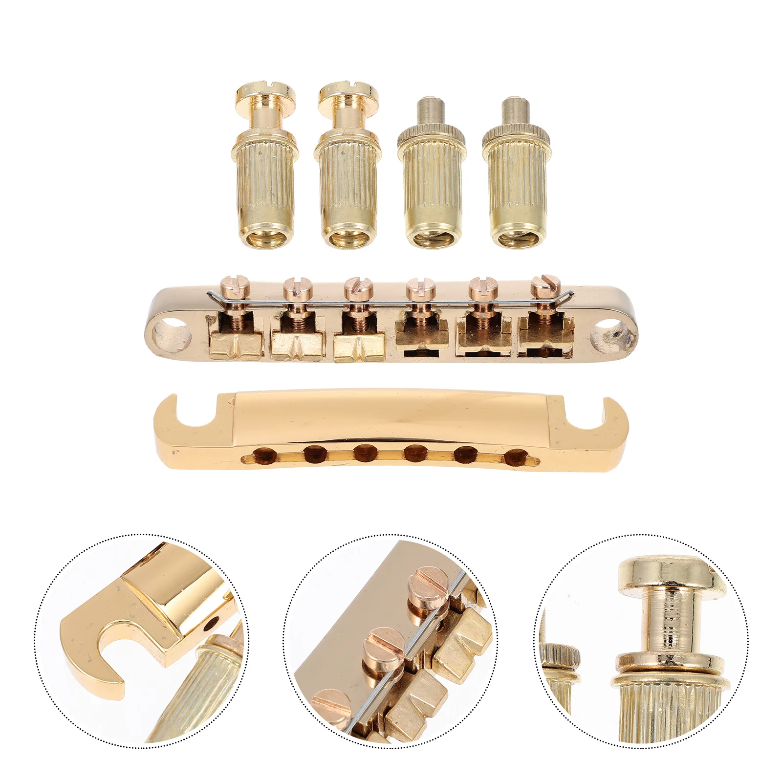 

1Set Metal Guitar Bridge Saddle with Accessories for Electric Guitar Golden