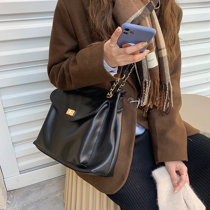 Big Size Casual Tote Bag Quality Pu Leather Crossbody Bag Female Travel Shopper Handbag 2022 Large Black Women's Shoulder Bags