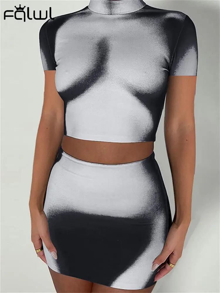 Женский облегающий комплект из двух предметов короткий топ с коротким рукавом и