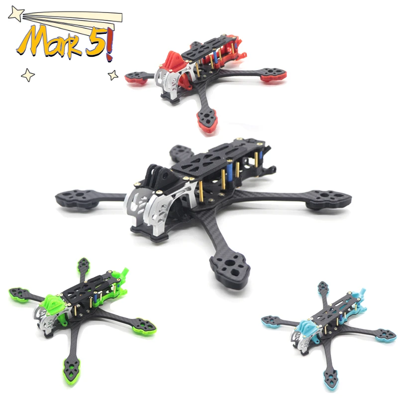 

MARK5 5 дюймов 225 FPV рамка из углеродного волокна 225 мм Колесная база с 5 мм рычагом для 5-дюймового воздушного пропеллера HD/Vista/аналогового квадро...