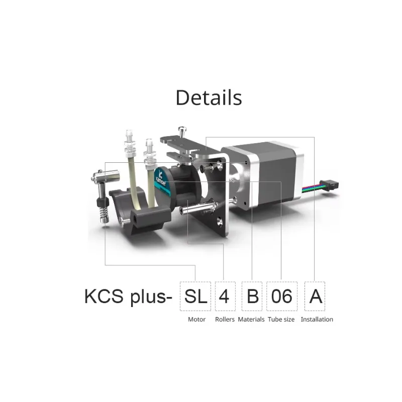 Фото Высокоточный мини-перистальтический насос KCS Plus 24В с шаговым двигателем для медицинских приборов IVD №5
