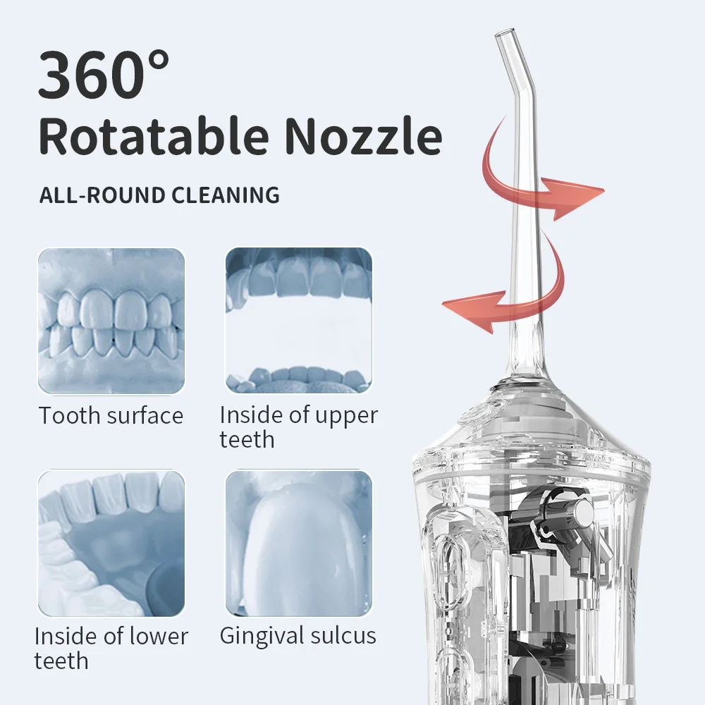 3 Modes Oral Irrigator Portable Dental Water Flosser USB Rechargeable Water Jet Floss Tooth Pick 220ml IPX7 Dropshipping enlarge