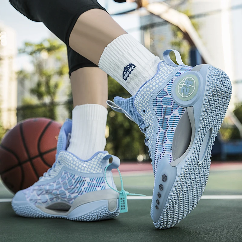 New Reflective Men Basketball Shoes for Women KIids Basketball Sneakers High Quality Outdoor Practical Basketball Training Shoes