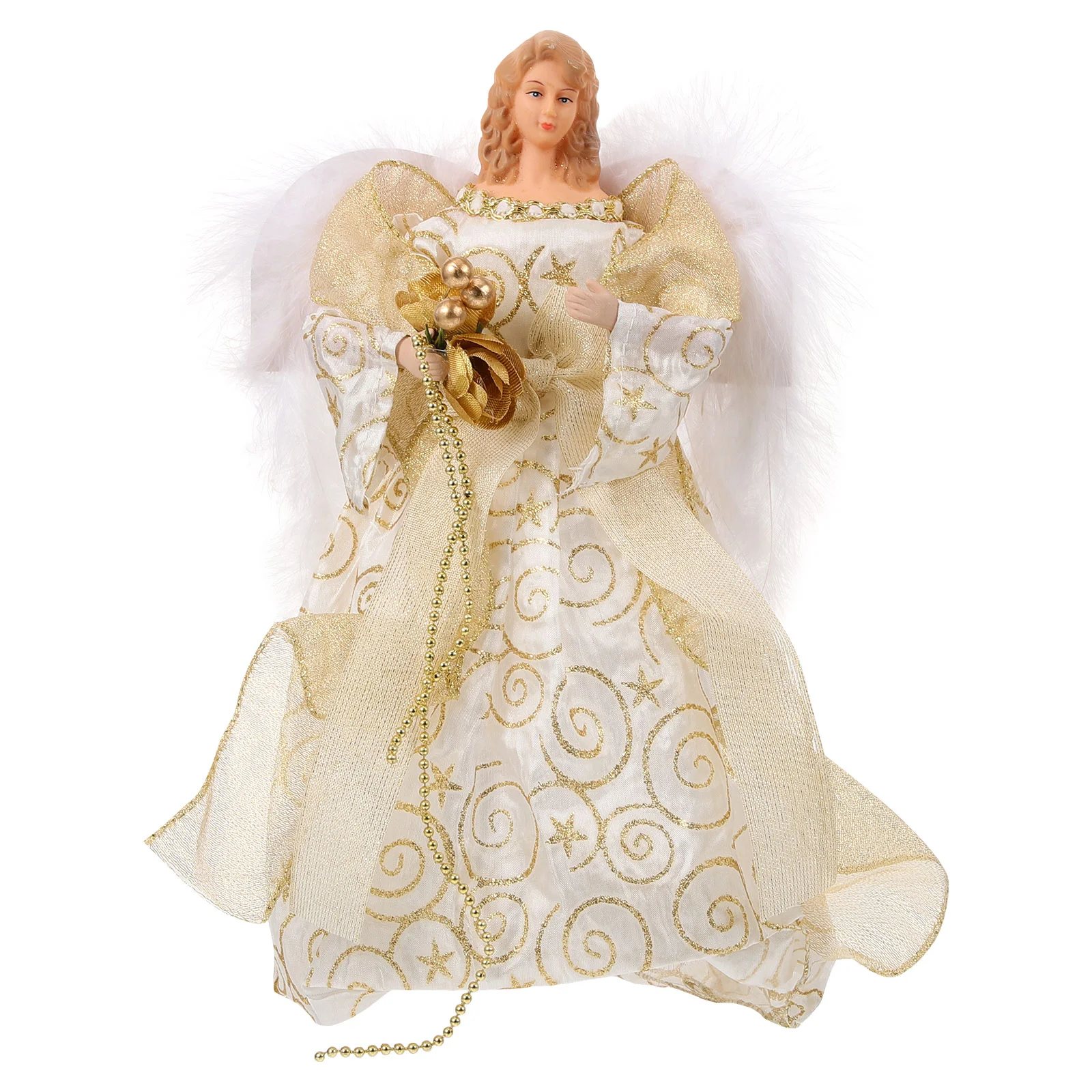 

Christmas Tree Topper Angel Ornaments Desktop Statues Fabric Figurines Cartoon Home Decoration