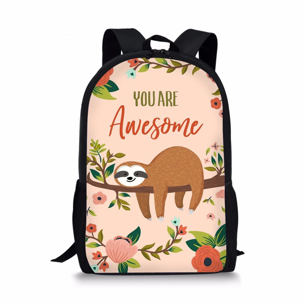 Cartoon Sloth Pattern Print School Bags Daily Travel Climbing Durable Backpack Trendy Birthday Gift for Kids Fashion Knapsack