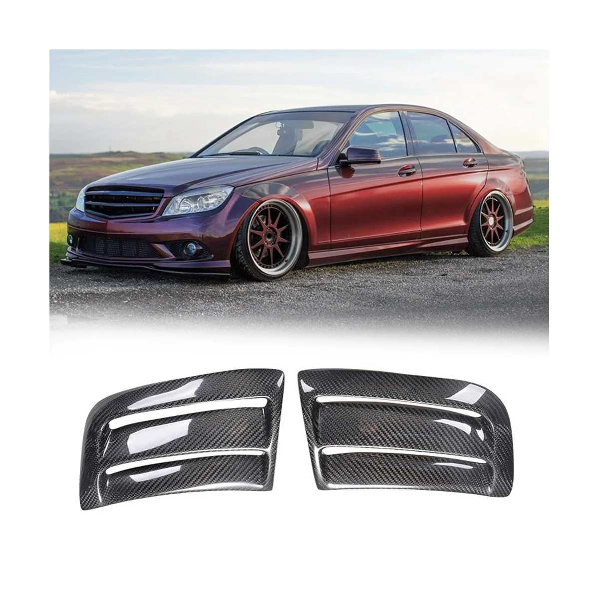 Автомобильные Передние боковые кранцы бампер крышка воздуховода для Benz C класса