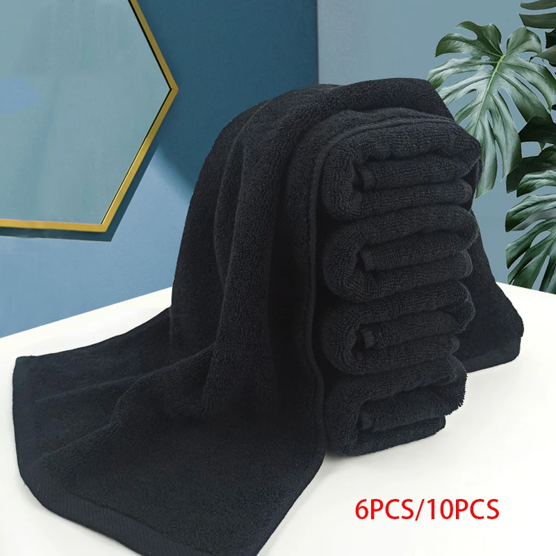 

Wholesale Black Hair Drying Towels Guest Stylist Hand Towels 10-Pack Home Microfiber Spa Salon