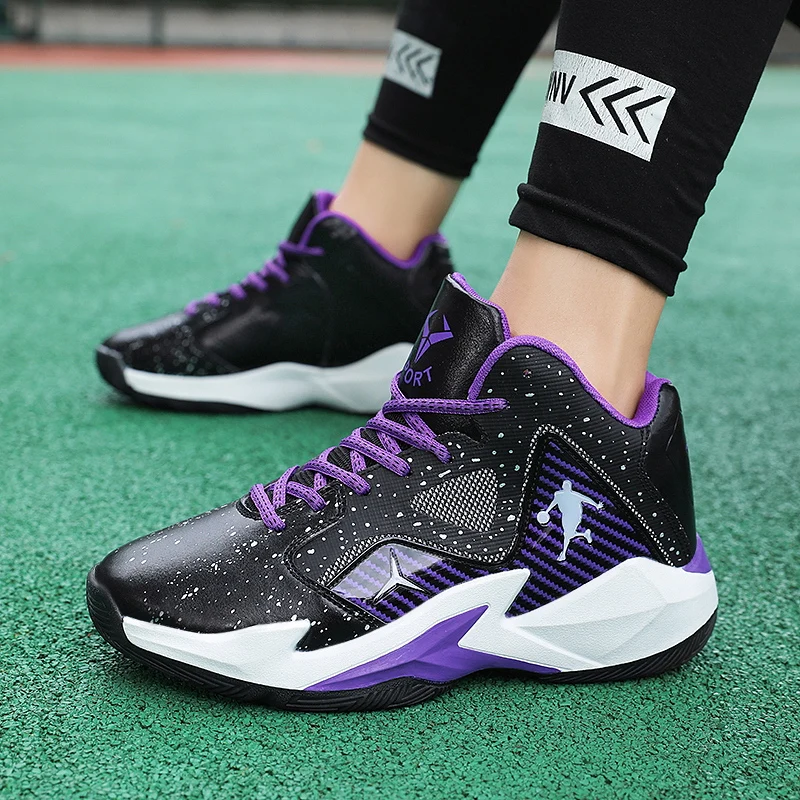 

Brand High Quality Boys Basketball Shoes Leather Kids Sneakers Thick Sole Non-Slip Girl Children Sport Boots Top Trainer Shoes