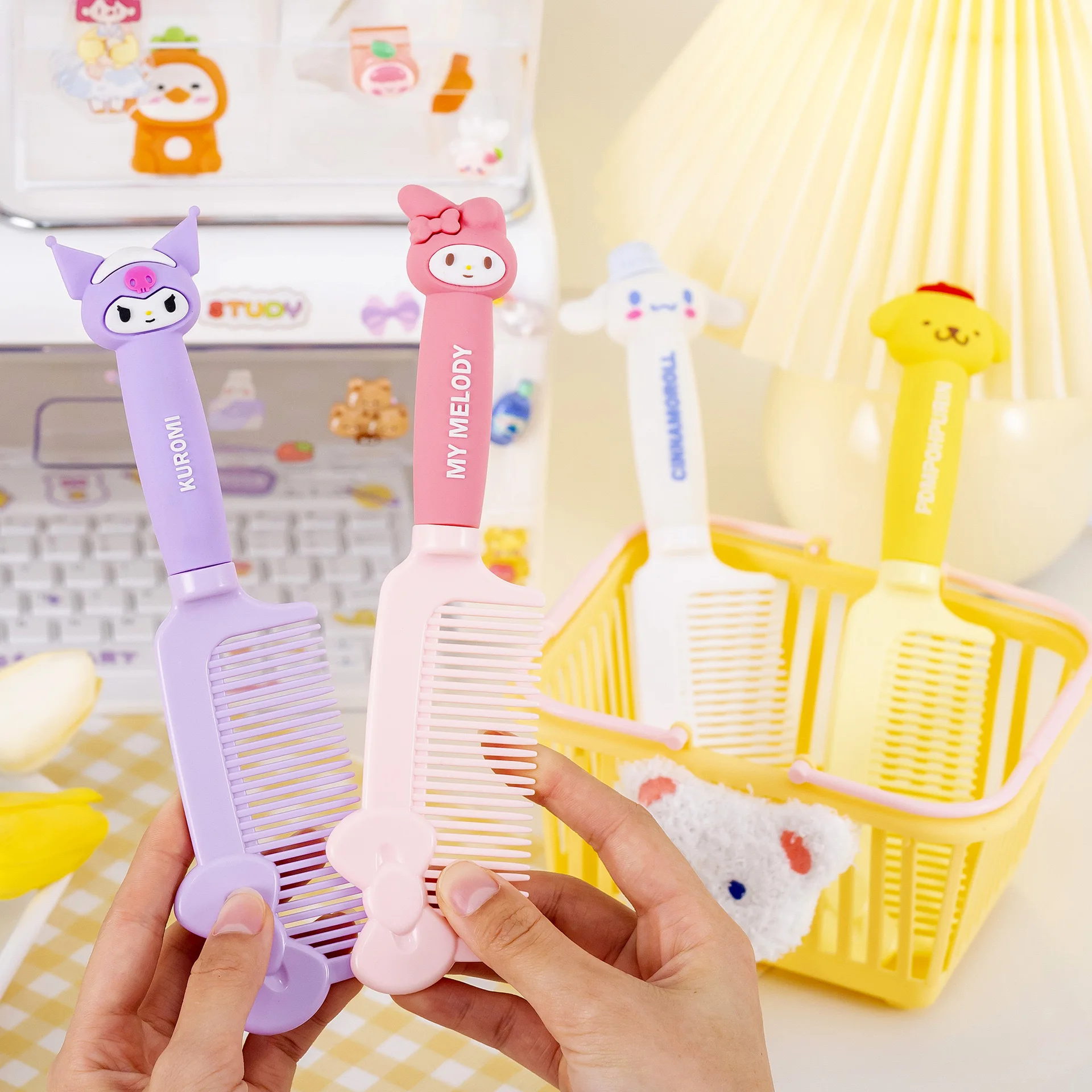 

Sanrio Hello Kitty Kawaii Delicate Little Comb Set Kuromi Portable Beauty Hello Kitty Anime Kawaii Convince Friends Girls Gifts