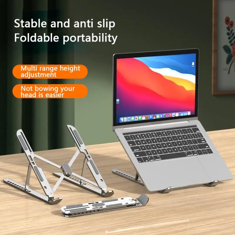 

Laptop Stand Folding Computer Stand Desktop Convenient Cooling Base Bracket 360-degree Rotating Desktop Laptop Bracket Holder