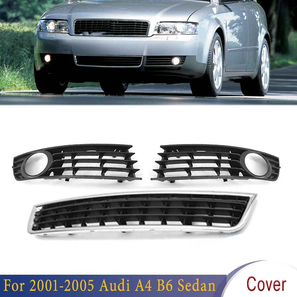 

Левая Правая передняя противотуманная фара решетка Центральная Нижняя для Audi A4 B6 2001-2005 стандартная решетка 8E0 807 681 8E0 807 682 8E0 807 647