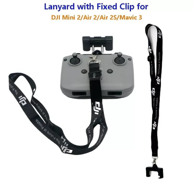 

2022 emote Controller Lanyard NeckStrap w Fixed Clip Hook for DJI 2/Mini 3 Pro Air 2S/Mavic Air 2/ Mavic 3 Drone Accessories